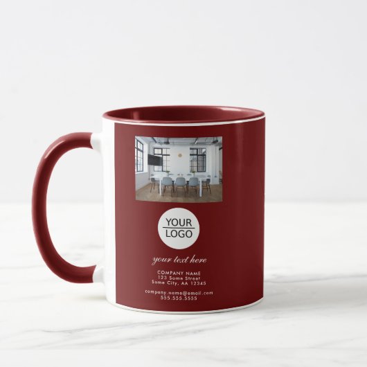 Voeg Logo Custom Text Company Photo 2024 Calendar Mok (Links)