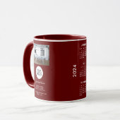 Voeg Logo Custom Text Company Photo 2024 Calendar Mok (Voorkant links)