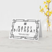 Voeg Logo Deco Business Birthday Black White toe Kaart (Gele Bloem)