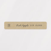 Voeg Logo Donkergrijs Script Kraft Product toe Labels (Design 1)