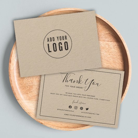 Voeg Logo donkergrijze rand Rustic Kraft toe Dank 