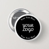 Voeg Logo Editable Black & White toe met Rand Ronde Button 5,7 Cm (Voorkant /achterkant)