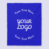 Voeg Logo Editable Royal Blue & White Text toe Fleece Deken