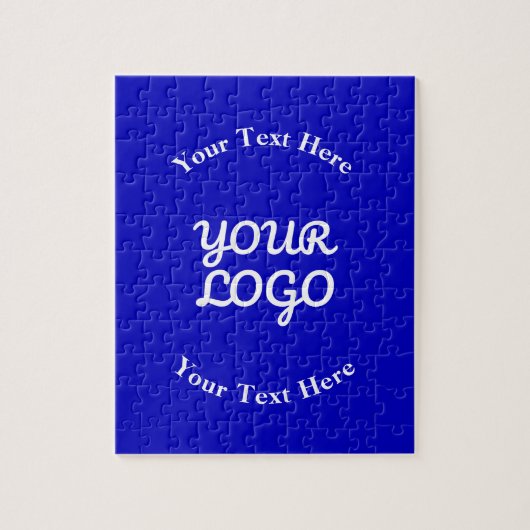 Voeg Logo Editable Royal Blue & White Text toe Legpuzzel (Verticaal)
