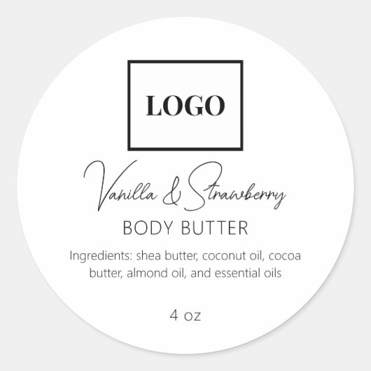 Voeg Logo eenvoudige elegante schoonheidsindustrie Ronde Sticker (Voorkant)