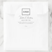 Voeg Logo eenvoudige elegante schoonheidsindustrie Ronde Sticker (Tas)