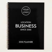 Voeg Logo eenvoudige, moderne, zwarte, aangepaste  Planner (Voorkant)