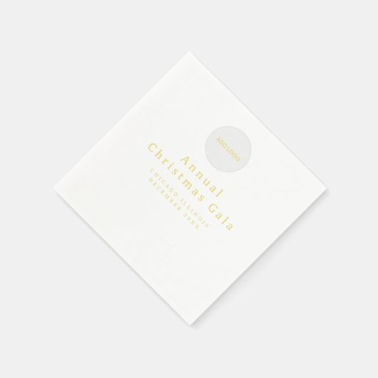 Voeg Logo Elegant Gold White Custom Text toe Servet (Hoek)