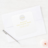 Voeg Logo Elegant Gold White Custom Text toe Vierkante Sticker (Envelop)