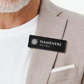 Voeg Logo Elegant Simple Bold Black Magnet Titel t Naambadge