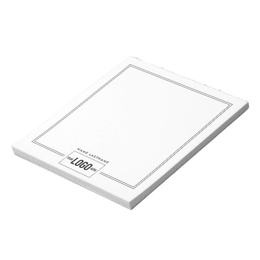 Voeg Logo elegante stijlvolle lijnnaam toe Aangepa Notitieblok (Linkerzijde)