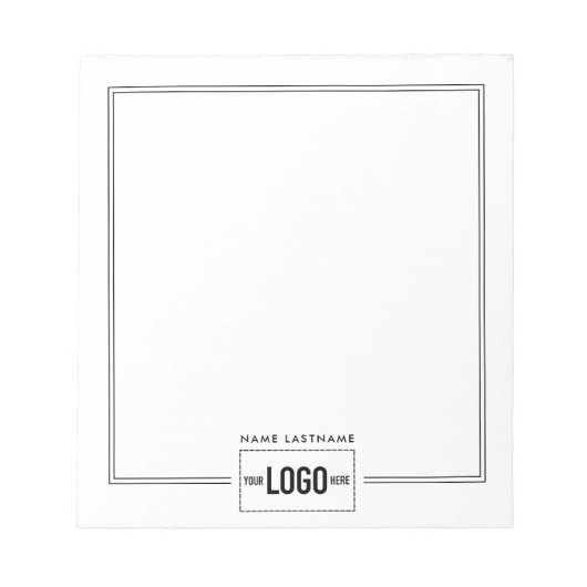 Voeg Logo elegante stijlvolle lijnnaam toe Aangepa Notitieblok (Voorkant)