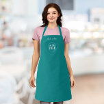 Voeg Logo Employee Modern Script Custom Color toe Schort<br><div class="desc">Gepersonaliseerd Schort dat u uw logo en de naam van uw medewerker kunt toevoegen in trendy, modern script tegen een bewerkbare achtergrondkleur (klik op de knop "bewerken" en wijzig de achtergrondkleur). U kunt zelfs de bandkleur (toegankelijk op de productpagina zelf) wijzigen in de gewenste kleur. Personaliseer het door het afbeelding...</div>