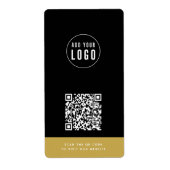 Voeg Logo en website QR-code aangepaste contrastkl Etiket (Voorkant)