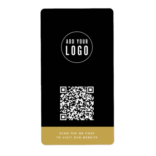 Voeg Logo en website QR-code aangepaste contrastkl Etiket (Voorkant)