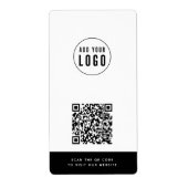 Voeg Logo en website QR-code aangepaste contrastkl Etiket (Voorkant)