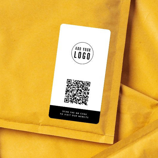 Voeg Logo en website QR-code aangepaste contrastkl Etiket