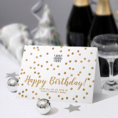 Voeg Logo Faux Glitter Gold Confetti Happy Birthda Kaart