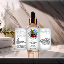 Voeg Logo flesetiket 4oz of oliedruppelproduct toe Rechthoekige Sticker