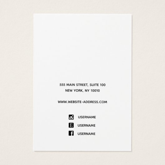 Voeg Logo Four Hole Earring Display toe Visitekaartje (Achterkant)