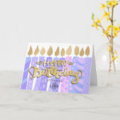 Voeg Logo Fun Paarse kaarsen toe Kaart (Gele Bloem)