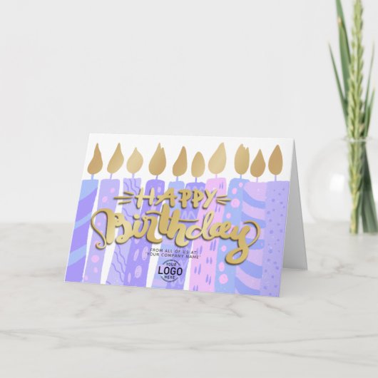 Voeg Logo Fun Paarse kaarsen toe Kaart (Voorkant)