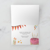 Voeg Logo Fun Party Faux Gold Business Birthday to Kaart (Binnen)