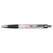 Voeg Logo Girly Blush Pink Elegant Name Titel toe Pen (Achterkant)