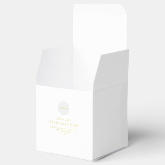 Voeg Logo Gold en White Favor Box toe Bedankdoosjes (Geopend)