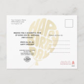 Voeg Logo Gold Lettering Ballon Business Birthday Feestdagenkaart (Achterkant)