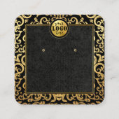 Voeg Logo Gold Luxury Lijst Earring Display Kaart  Vierkante Visitekaartje (Voorkant)