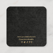 Voeg Logo Gold Luxury Lijst Earring Display Kaart  Vierkante Visitekaartje (Achterkant)