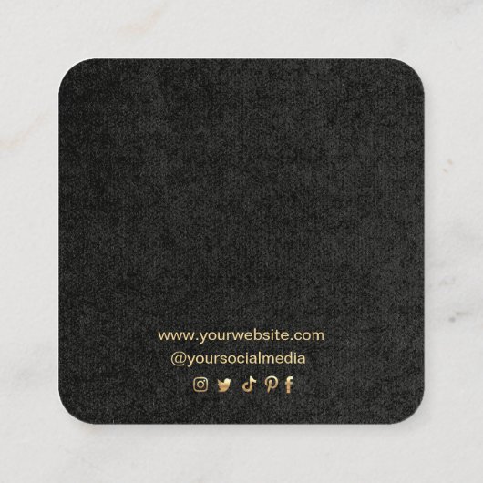 Voeg Logo Gold Luxury Lijst Earring Display Kaart  Vierkante Visitekaartje (Achterkant)