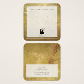 Voeg Logo Gold Metallic marmer Earring Display Kaa Vierkante Visitekaartjes (Voorkant /achterkant)