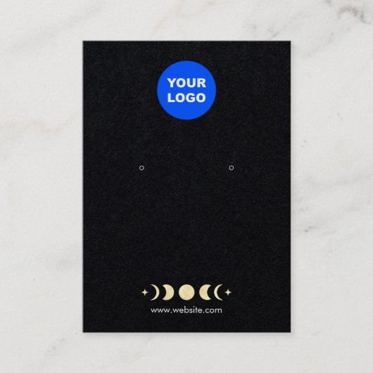 Voeg Logo Gold Moon Phase Black Oorlogsscherm toe Visitekaartje (Voorkant)