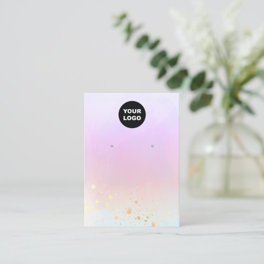 Voeg Logo Gold Splatter Waterverf Oorspronkelijk b Visitekaartje (Staand voorkant)