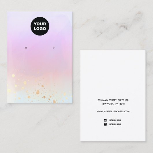 Voeg Logo Gold Splatter Waterverf Oorspronkelijk b Visitekaartje (Voorkant / Achterkant)