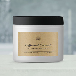 Voeg logo grijs schrift lijnen Kraft productlabel  Labels