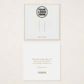 Voeg Logo grijze haarbol Brood-display toe Vierkante Visitekaartjes (Voorkant /achterkant)