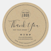 Voeg Logo grijze rand sociale media toe Dank u Kra Ronde Sticker (Voorkant)