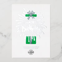 Voeg Logo Groene Gift Fireworks Birthday toe