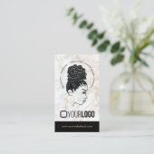 Voeg Logo Hair Braiding Salon Braid Stylist Marble Visitekaartje (Staand voorkant)