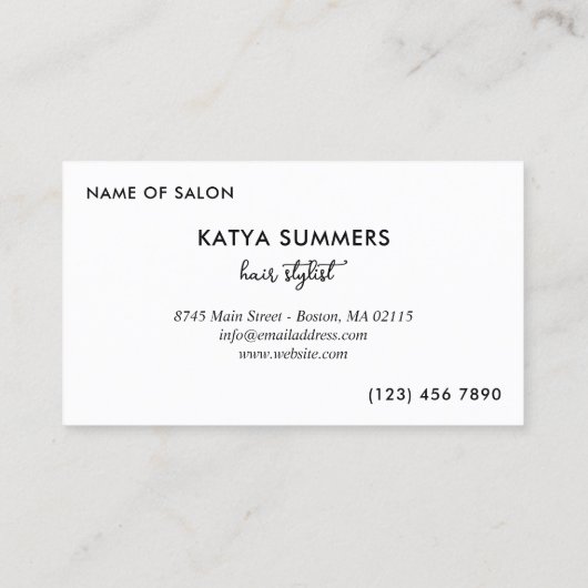 Voeg Logo Hair Stylist toe aan je volgende afspraa Afsprakenkaartje (Achterkant)