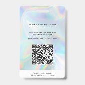 Voeg Logo Holographic QR Code Employee Foto ID toe Badge (Back)