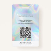 Voeg Logo Holographic QR Code Employee Foto ID toe Badge (Achterkant)