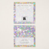 Voeg Logo Iridescent Abstract Verouderde Vertoning Vierkante Visitekaartjes (Voorkant /achterkant)