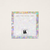 Voeg Logo Iridescent Abstract Verouderde Vertoning Vierkante Visitekaartjes (Voorkant)