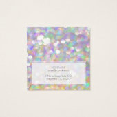 Voeg Logo Iridescent Abstract Verouderde Vertoning Vierkante Visitekaartjes (Achterkant)