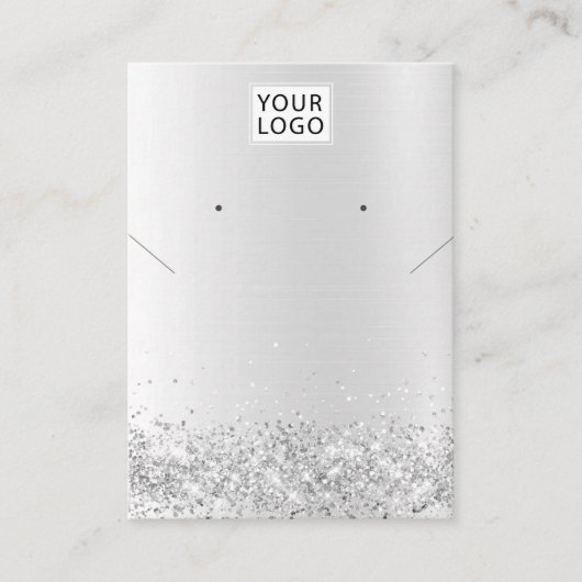 Voeg logo juwelen toe Glitter ketting oorscherm Visitekaartje (Voorkant)