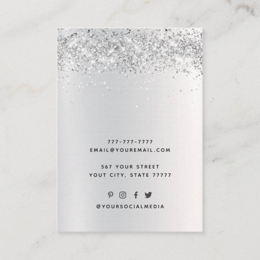 Voeg logo juwelen toe Glitter ketting oorscherm Visitekaartje (Achterkant)